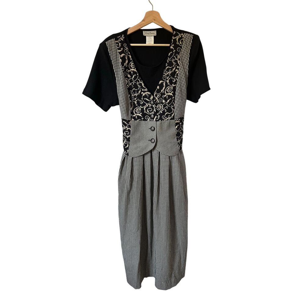 1990s 90s Retro Vintage Lady Dorby Milkmaid dress Vest Cottagecore18W